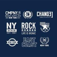 collection of logo and emblem typography design vector