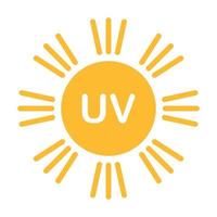 icono de radiación uv vector símbolo de luz ultravioleta solar para diseño gráfico, logotipo, sitio web, redes sociales, aplicación móvil, ilustración de interfaz de usuario.