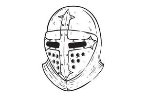 casco de gladiador o casco troy con estilo dibujado a mano vector