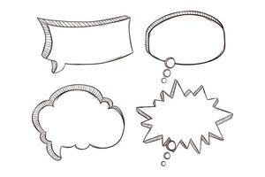 bubble speech or talk collection with hand drawn style vector