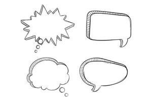 Set of bubble speech with hand drawn style vector