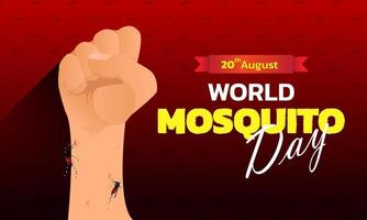 Mosquito Vector with world map Background, World Mosquito day, Malaria Day, dengue fever.