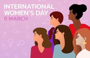 International Women's Day. Vector illustration of women.