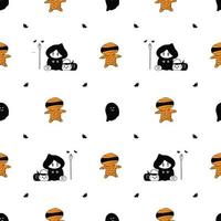 Halloween seamless pattern design vector