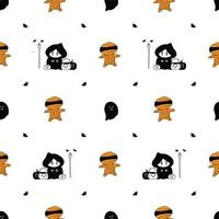 Halloween seamless pattern design vector