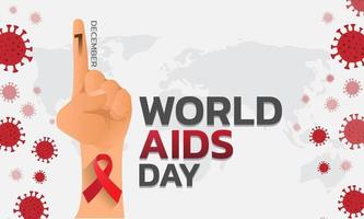 World AIDS Day Banner Background Illustration. vector