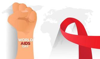 World AIDS Day Banner Background Illustration. vector