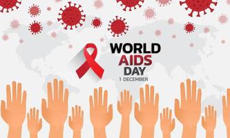 ilustración de fondo de la bandera del día mundial del sida. vector
