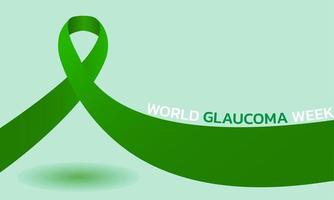 semana mundial del glaucoma ilustración con cinta verde vector