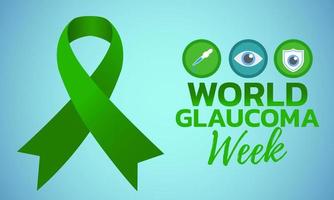 World glaucoma week.Illustration with green ribbon vector