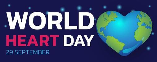 Vector Illustration, Poster Or Banner for World Heart Day