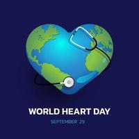 Vector Illustration, Poster Or Banner for World Heart Day