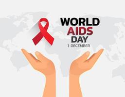 World AIDS Day Banner Background Illustration. vector