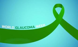 World glaucoma week.Illustration with green ribbon