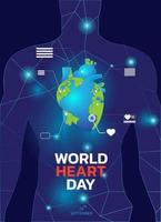 Vector Illustration, Poster Or Banner for World Heart Day