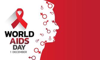 World AIDS Day Banner Background Illustration. vector