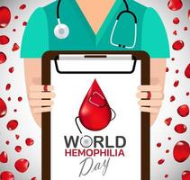 El día mundial de la hemofilia se celebra todos los años el 17 de abril. vector