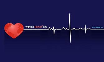 Vector Illustration, Poster Or Banner for World Heart Day.