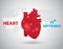 Vector Illustration, Poster Or Banner for World Heart Day