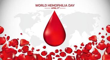 El día mundial de la hemofilia se celebra todos los años el 17 de abril. vector