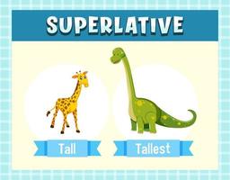 Superlative Adjectives for word tall vector
