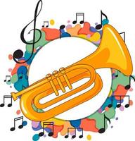 Trumpet on white background vector