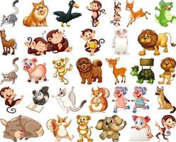 Set of animal cartoon character vector