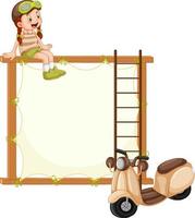 Board template with wooden frame vector