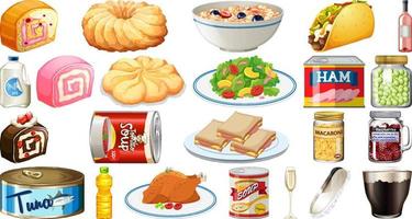 Set of different foods vector