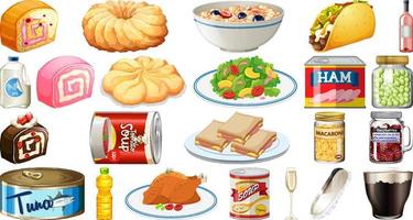 Set of different foods vector