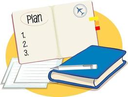 Planning notebook in cartoon style vector