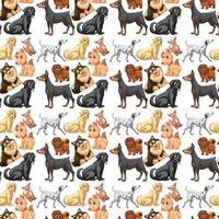 Cute animals cartoon seamless background vector