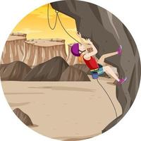 Isolated rock climbing badge vector