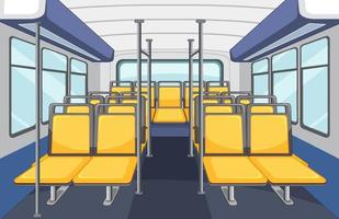 Bus interior with empty yellow seats vector