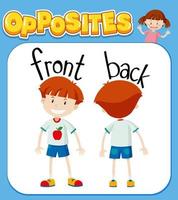 Opposite words for front and back vector