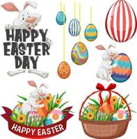 Easter theme with eggs and bunny vector