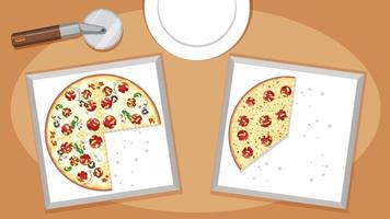 Top view of cheeze pizza on white background vector