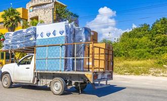 Playa del Carmen Mexico 04. February 2022 Trucks delivery truck and other industrial vehicles in Mexico. photo