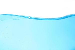 Blue surface water and air bubble isolated on white background photo