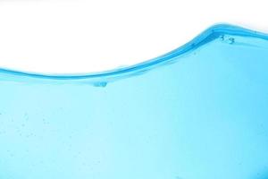 Blue surface water and air bubble isolated on white background photo