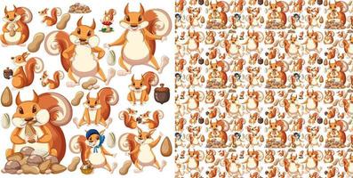 Cute animals cartoon seamless background vector