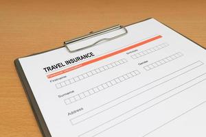 travel Insurance application form photo