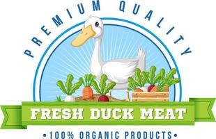 Logo design with words fresh duck meat vector