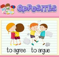 Opposite words with pictures for kids vector