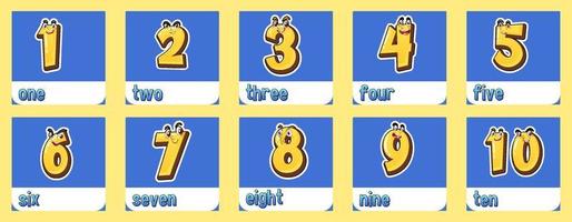 Counting number 1 to 10 for kids vector