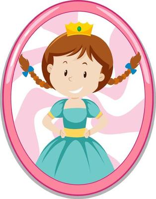 Cute princess cartoon character