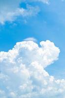 Blue sky with clumpy clouds when the weather is clear photo