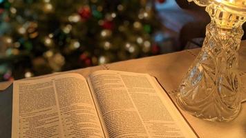 Reading Luke 2 at Christmas photo