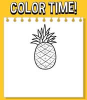 Worksheets template with color time text vector