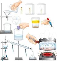 conjunto de equipos necesarios para el experimento científico vector